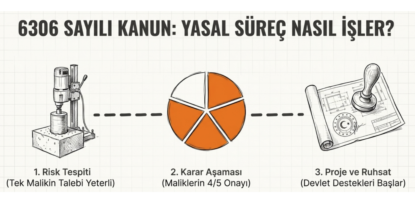Riskli yapı tespiti için beton karot numunesi alma