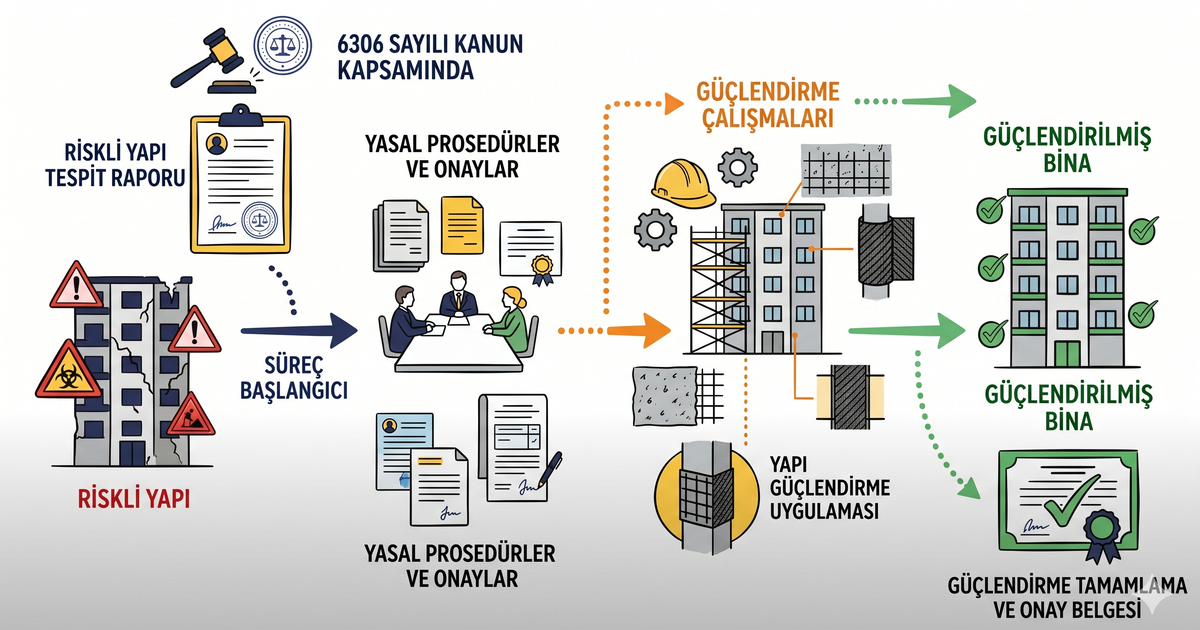 Riskli yapı tespitinden güçlendirmeye yasal süreç adımları